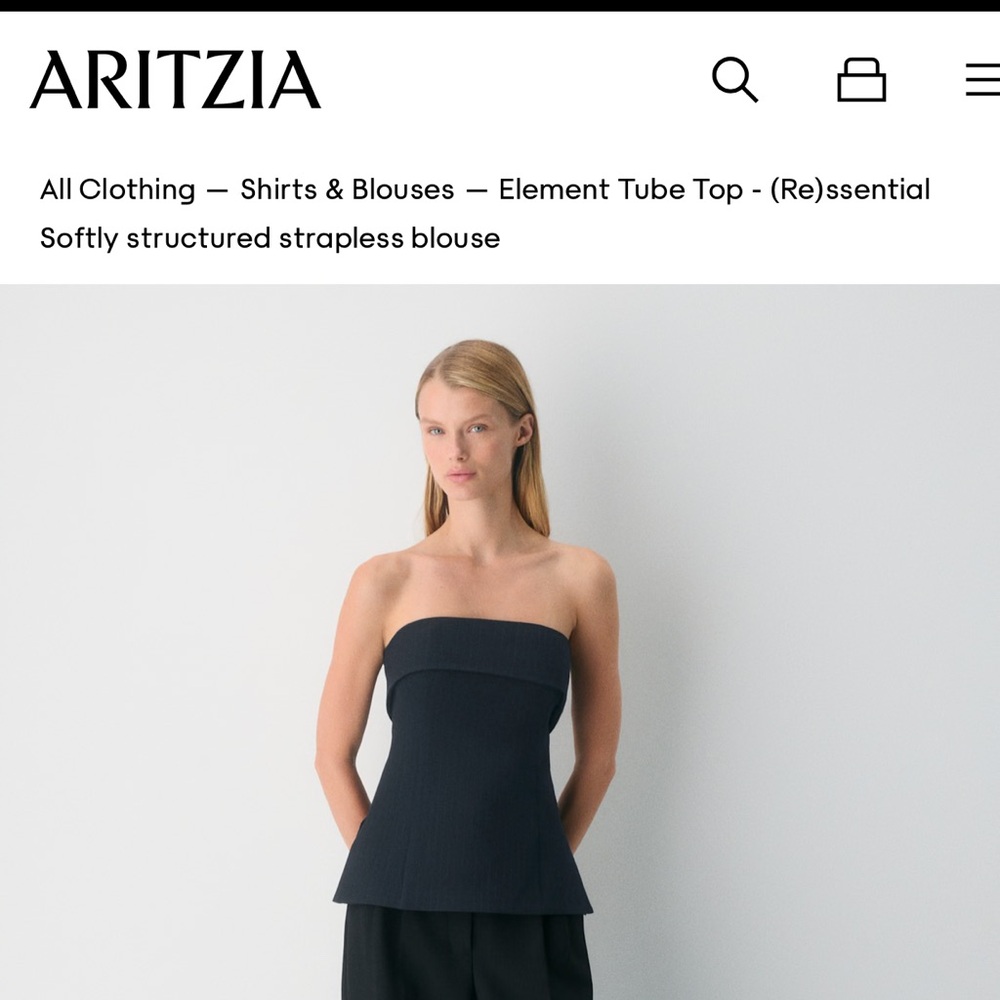 Aritzia Midnight Strapless Top